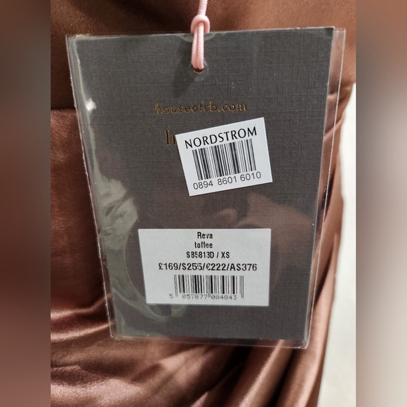 NWT HOUSE OF CB REVA Toffee SATIN BALCONY CORSET DRESS XS - Picture 10 of 10